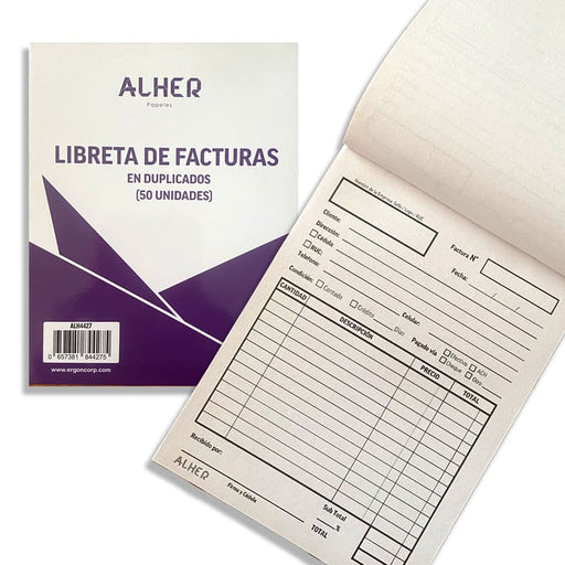 Alher Libreta De Factura Pequeña - Farmacias Arrocha