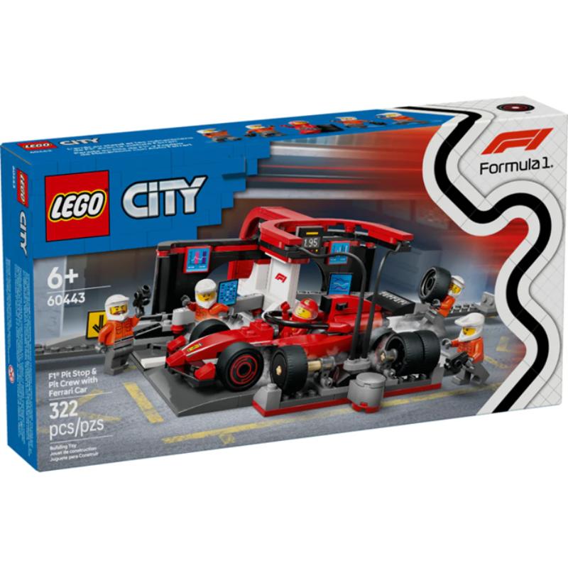 Lego City Parada en Boxes de F1 y Equipo de Mecánicos con Coche Ferrari - Farmacias Arrocha