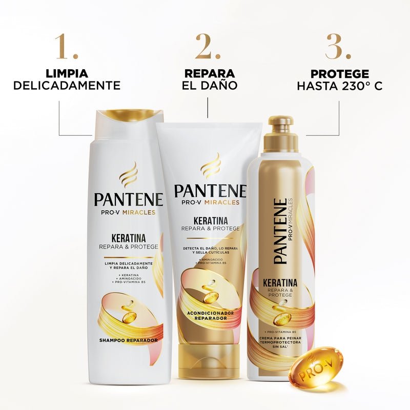 Shampoo Reparador Pantene Pro - v Miracles Keratina Repara Y Protege 300 ml - Farmacias Arrocha