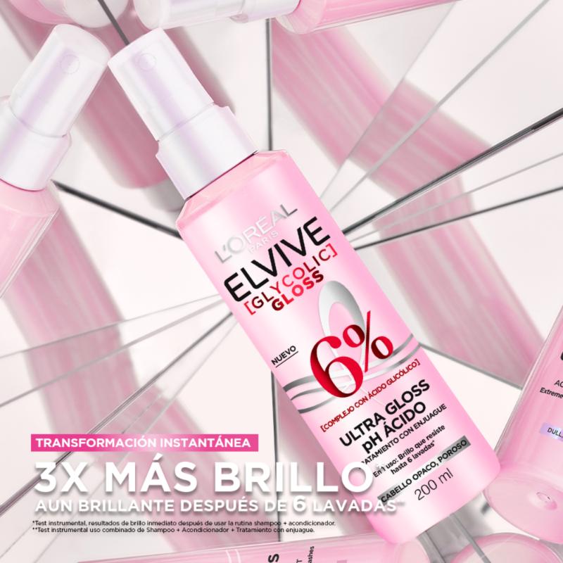 Acidifier L'Oreal Paris Elvive Glycolic Gloss 200 Ml - Farmacias Arrocha