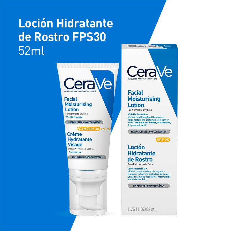 Cerave Locion Hidratante De Rostro Para El Dia Spf30+ 52Ml - Farmacias Arrocha