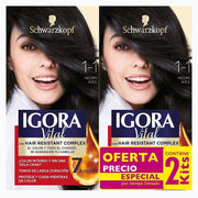 Igora Vital 1-1 Negro Azul (2Kit) - Farmacias Arrocha