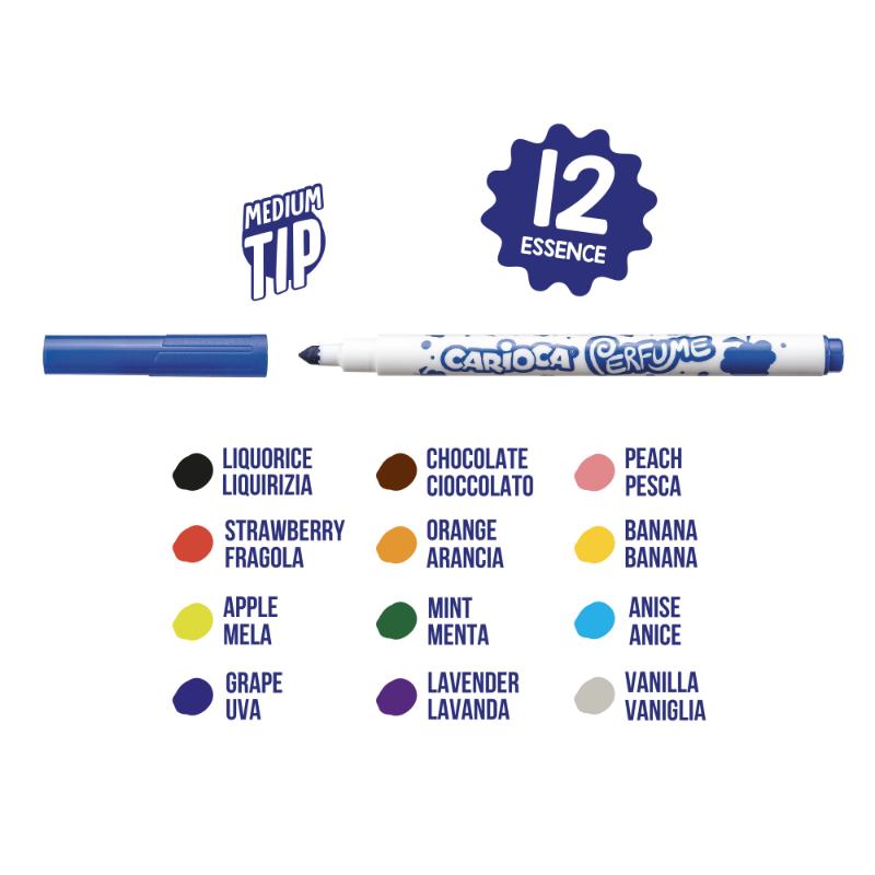 Carioca Perfume Box 12Pcs Felt Tip Pens - Farmacias Arrocha
