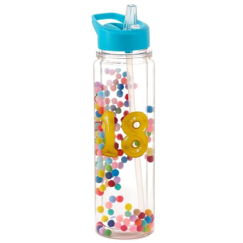 Hallmark Botella De Agua Con Pompones Cumpleaños 18 - Farmacias Arrocha