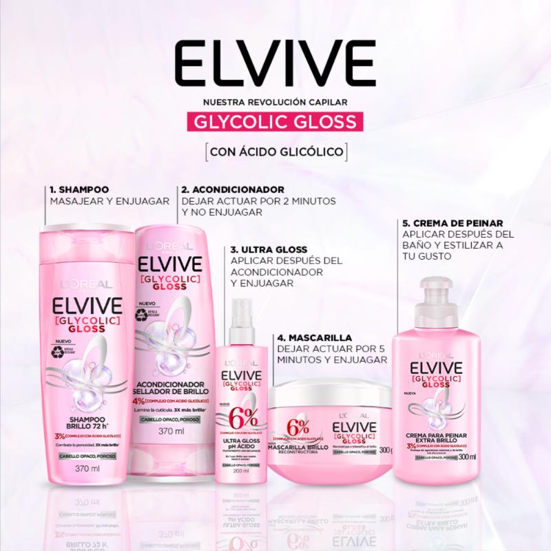 Acidifier L'Oreal Paris Elvive Glycolic Gloss 200 Ml - Farmacias Arrocha