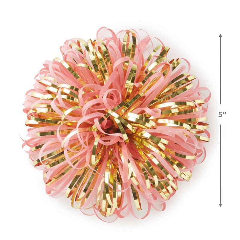Hallmark Lazo De Regalo Con Pompones Metálicos Rosa Y Dorado 5" - Farmacias Arrocha