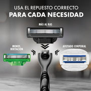 Repuesto para Máquina de afeitar Gillette Mach3 Carbono con 3 hojas, 4 uds - Farmacias Arrocha