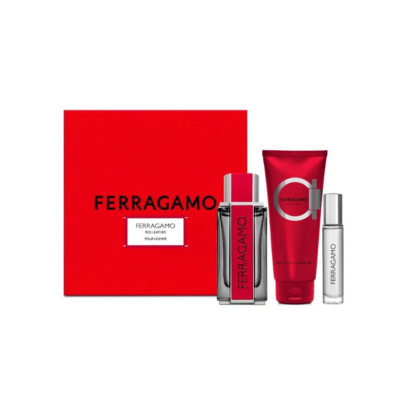 Set Ferragamo Red Leather - Farmacias Arrocha