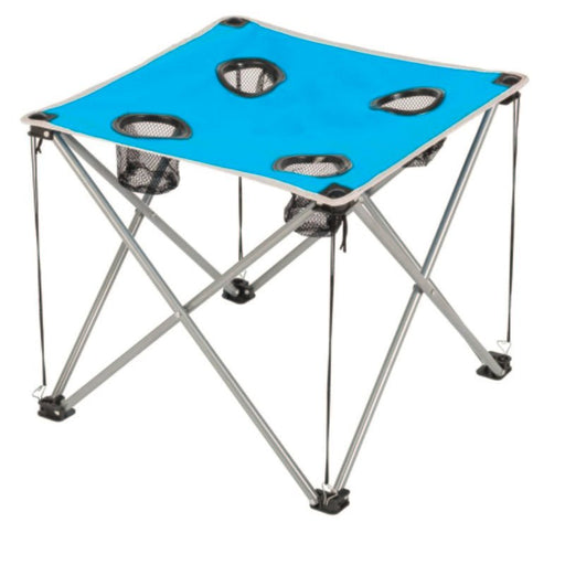 Mesita Plegable Azul con Porta Vaso - Farmacias Arrocha