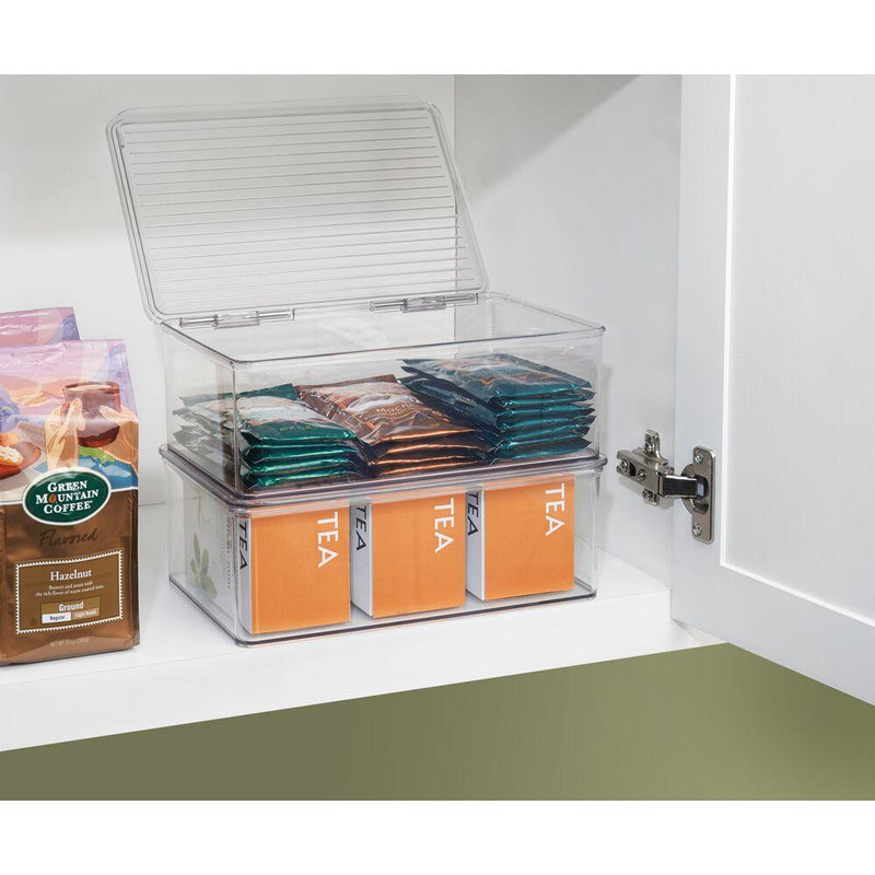 iDesign Recipiente Con Tapa, Apilable 7"X10.7"X3.7" - Farmacias Arrocha