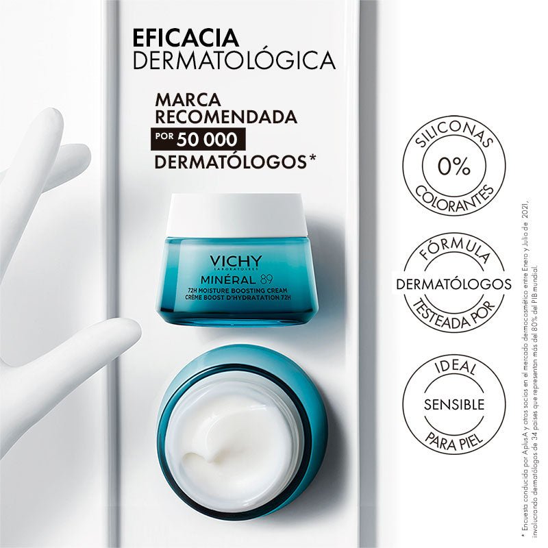 Vichy Mineral 89 Booster Crema Hidratante 72H 50Ml - Farmacias Arrocha
