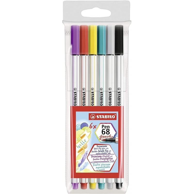Stabilo 68 Brush Estuche 6 Colors - Farmacias Arrocha