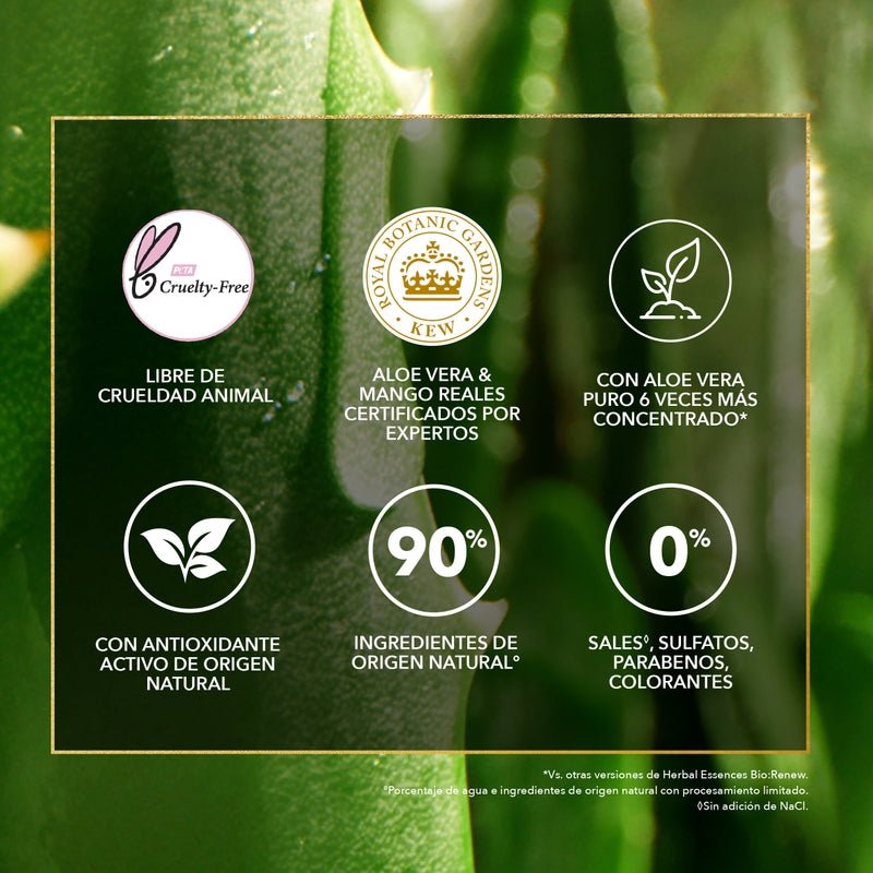 Acondicionador Herbal Essences Bio:renew 6x Aloe & Mango Protege & Repara 250 ml - Farmacias Arrocha