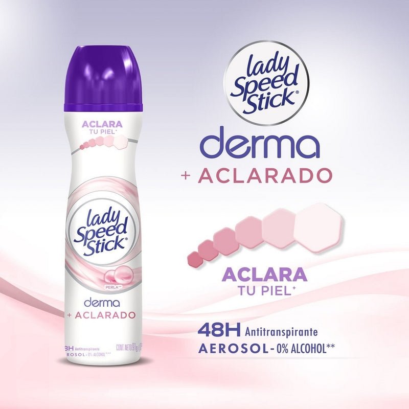Desodorante Lady Speed Stick Derma + Aclarado Perla Aerosol 91 g - Farmacias Arrocha