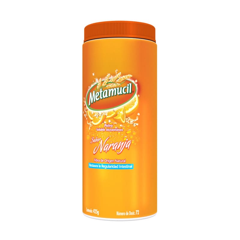 Metamucil Fibra Natural Sabor Naranja 425 G - 72 Dosis - Farmacias Arrocha