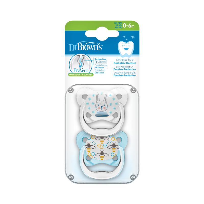 Dr Brown'S Chupete PreVent blanco - celeste 0 - 6m - Farmacias Arrocha