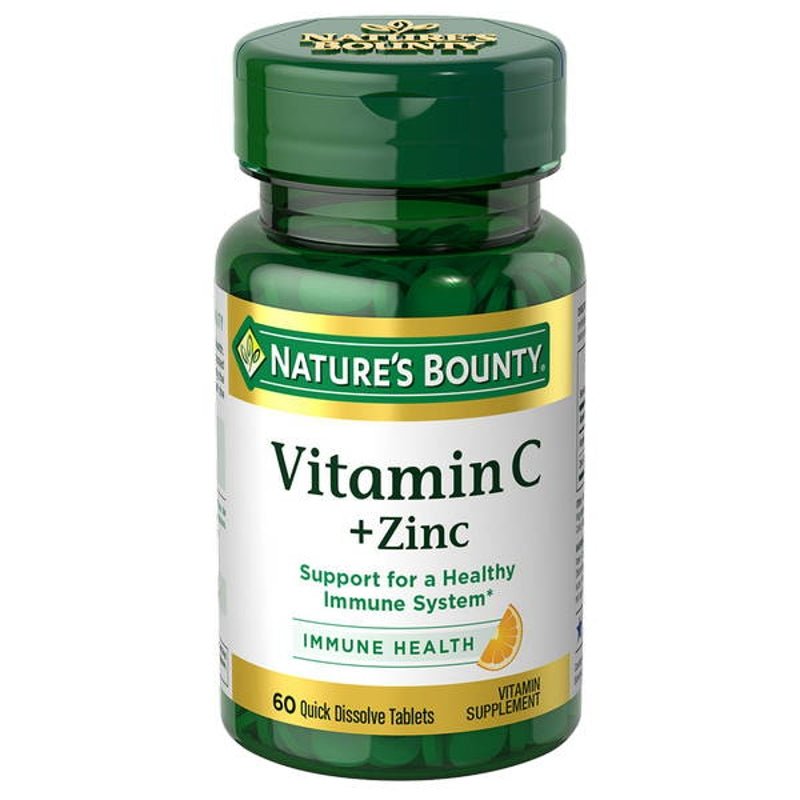 Nature's Bounty Vitamin C + Zinc Quick Dissolve 60 Tabs - Farmacias Arrocha