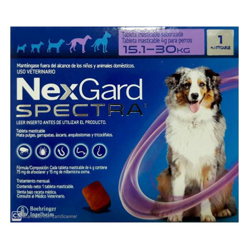 Card Nexgard Spectra 15.1-30Kg - Farmacias Arrocha