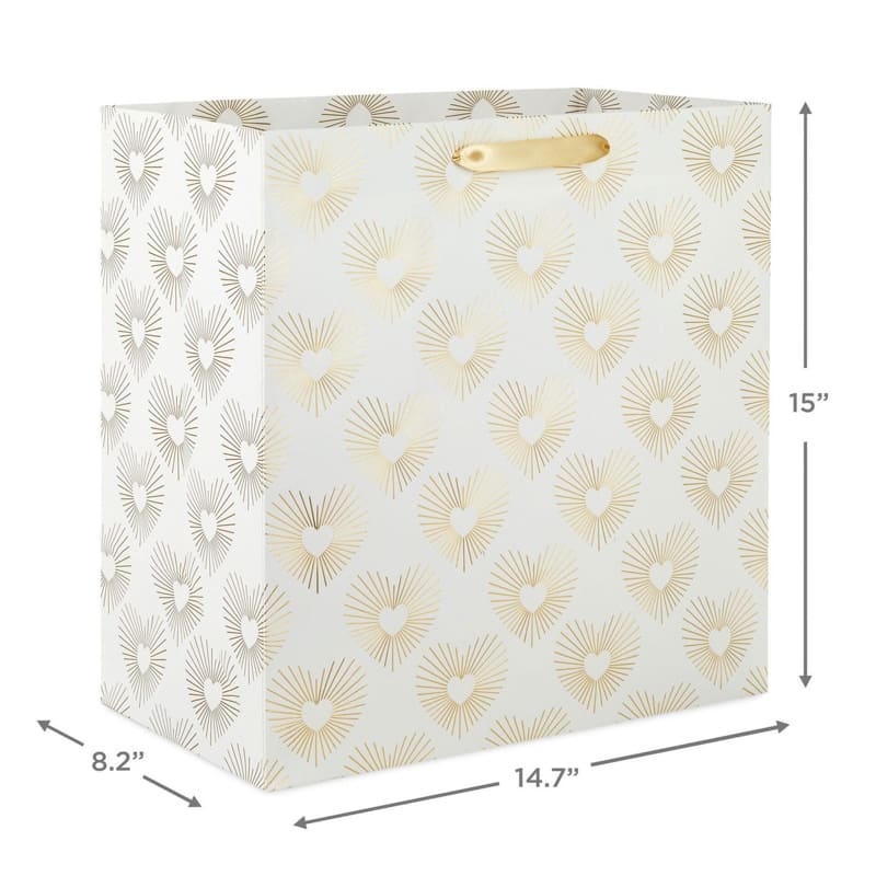 Hallmark Bolsa De Regalo Corazones Dorados 15" - Farmacias Arrocha