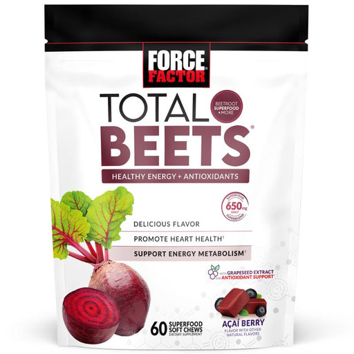 Force Factor Total Beets Healthy Energy Antioxidants Acai Berry Dietary Supplement - Farmacias Arrocha