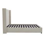 Cama tapizada con respaldar en lateral Taupe - Farmacias Arrocha