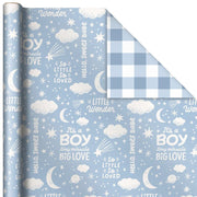 Hallmark Papel De Regalo Reversible Bebé Azul 20Ft² - Farmacias Arrocha