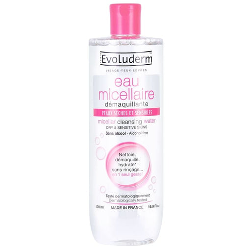 Evoluderm Micellar Water Dry/Sensitive Skins 500Ml - Farmacias Arrocha