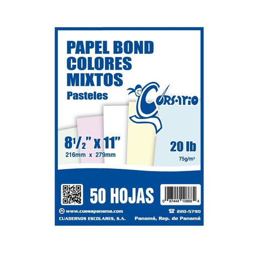 Corsario Papel Bond Mixto colores Pasteles - Farmacias Arrocha
