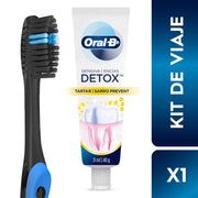 Pasta de dientes Oral - B Pack detox Sarro Prevent 31 ml + Cepillo de dientes Indicator Negro - Farmacias Arrocha