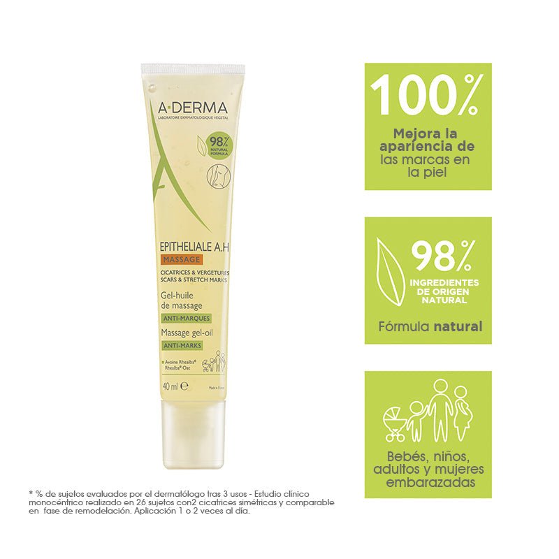 A-Derma Epitheliale Ah Duo Massage Gel-Aceite 40Ml Aceite Anti Cicatrices Y Estrías - Farmacias Arrocha