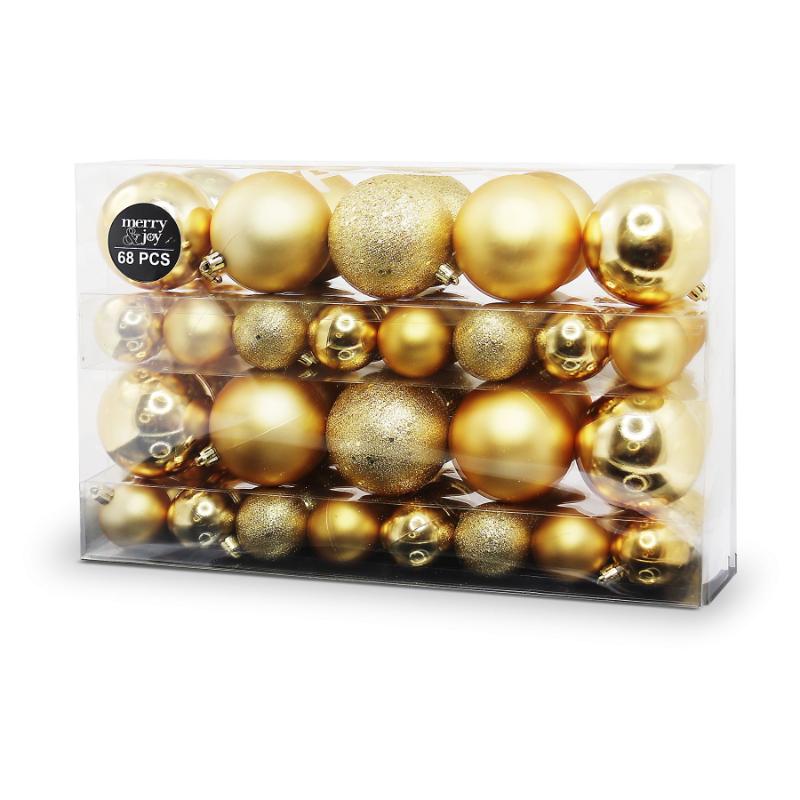 Set de 68 Esferas Navideñas Doradas - Farmacias Arrocha