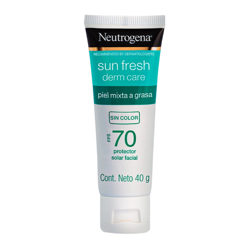 Neutrogena Sun Fresh Derm Care Protector solar facial Sin color FPS 70 40gr - Farmacias Arrocha