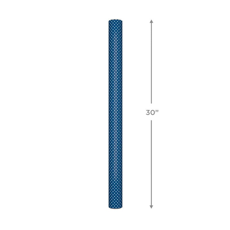 Hallmark Papel De Regalo Reversible Lunares Azul y Blanco 20Ft² - Farmacias Arrocha