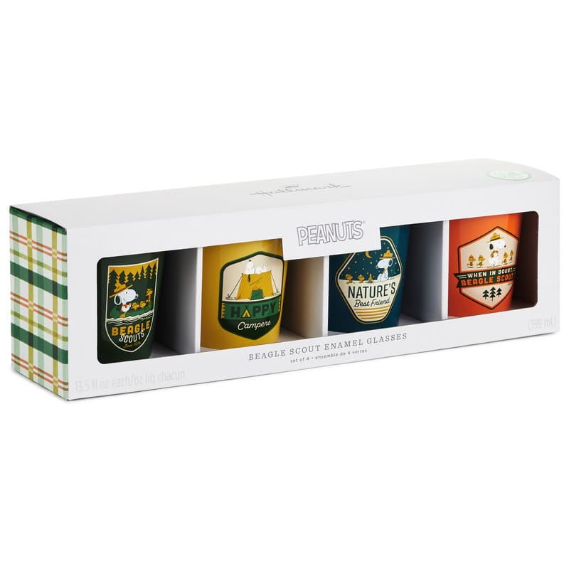 Hallmark Vasos para beber Peanuts® Beagle Scouts, juego de 4 - Farmacias Arrocha