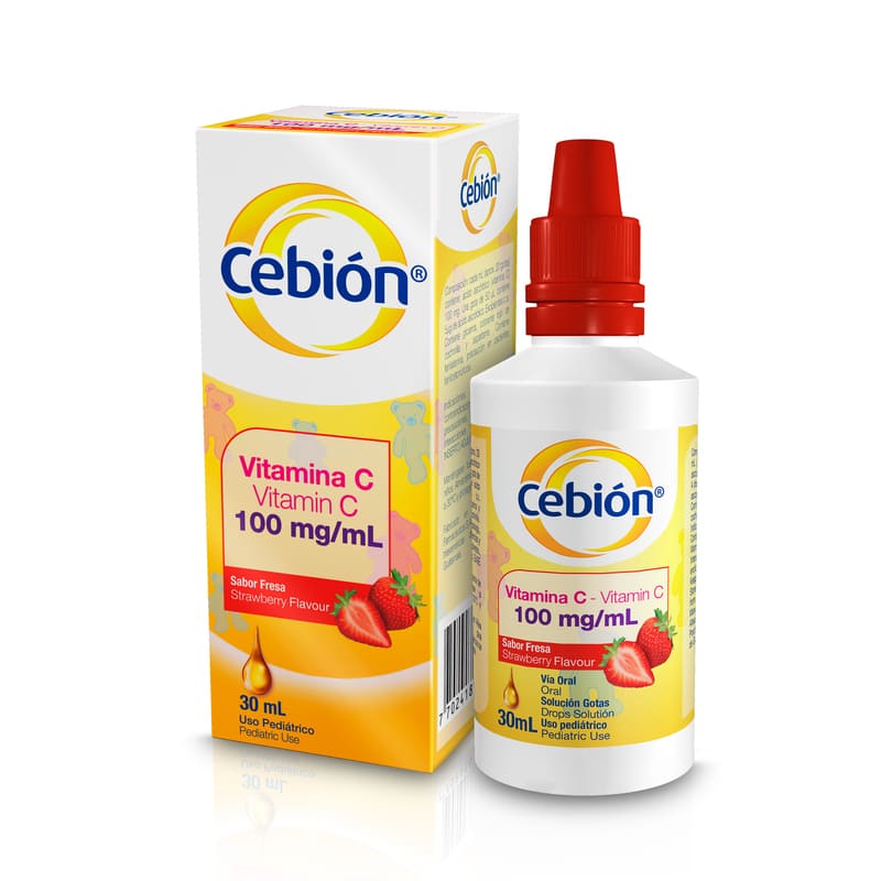 Cebión 100 Mg/Ml Gotas De Vitamina C Sabor A Fresa Con 30Ml - Farmacias Arrocha