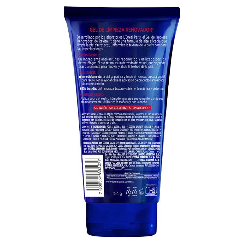 Gel Limpiador Retinol L'Oréal París Revitalift 150 Ml - Farmacias Arrocha