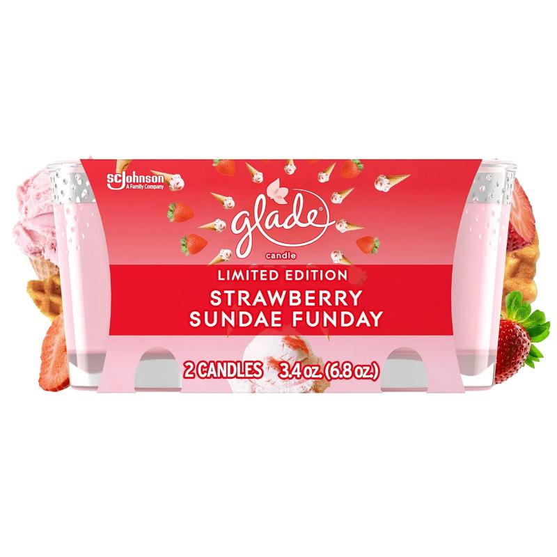 Glade Set De 2 Velas Strawberry Sundae Funday 3.4Oz - Farmacias Arrocha