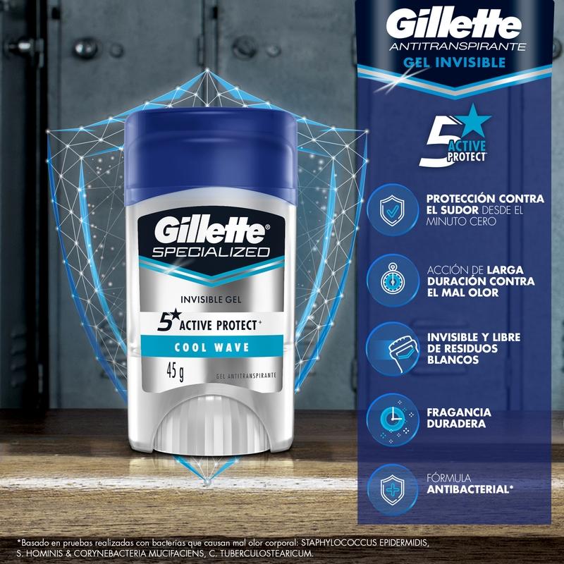 Gel Antitranspirante Gillette Specialized Cool Wave 45 g - Farmacias Arrocha