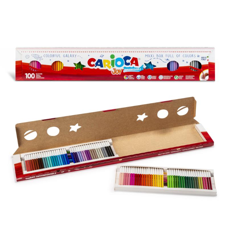 Carioca Joy Fiber Pen Metrobox 100Pcs - Farmacias Arrocha