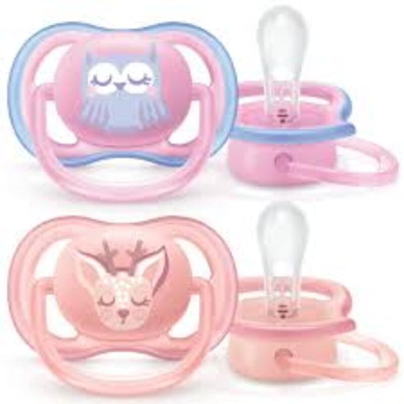 Avent 2 Chupetes Ultra Air 0 - 6M Mix / Buho & Ciervo - Farmacias Arrocha