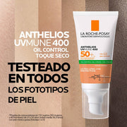 La Roche Posay Anthelios Uvmune 400 Oil Control Toque Seco Protector Solar Con Color Spf50+ 50Ml - Farmacias Arrocha