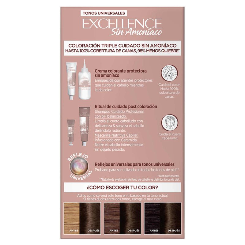L'Oreal Tintura Permanente Excellence Sin Amoniaco - Farmacias Arrocha