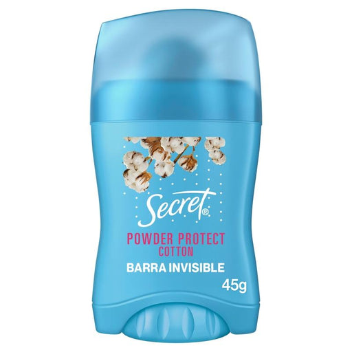 Barra Invisible Antitranspirante Secret Powder Protect Cotton 45 g - Farmacias Arrocha