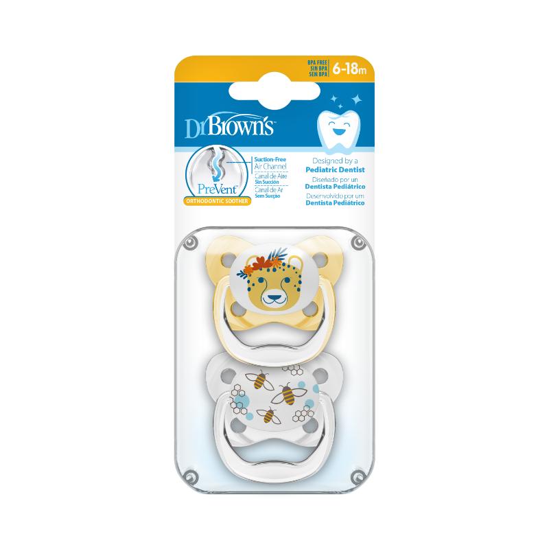 Dr Brown'S Chupete PreVent amarillo - gris 6 - 18m - Farmacias Arrocha