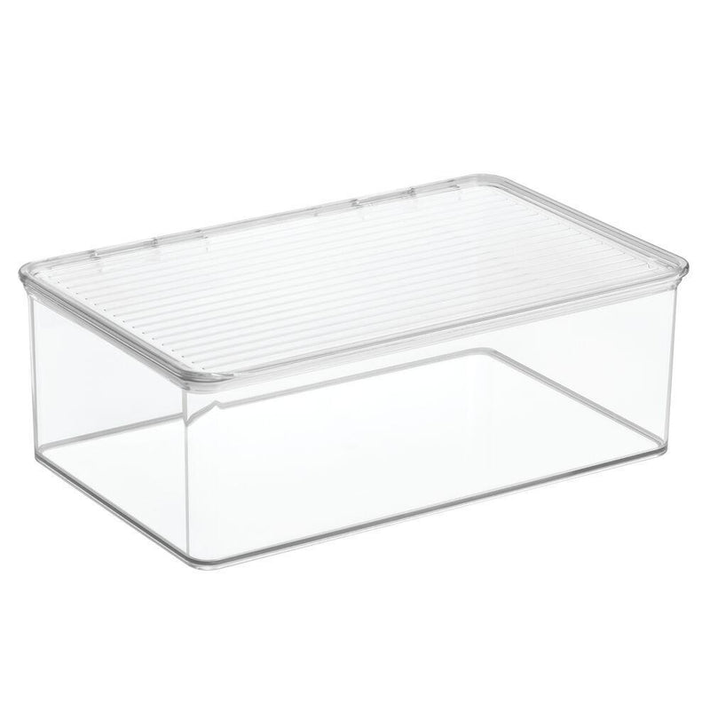 iDesign Recipiente Con Tapa, Apilable 7"X10.7"X3.7" - Farmacias Arrocha