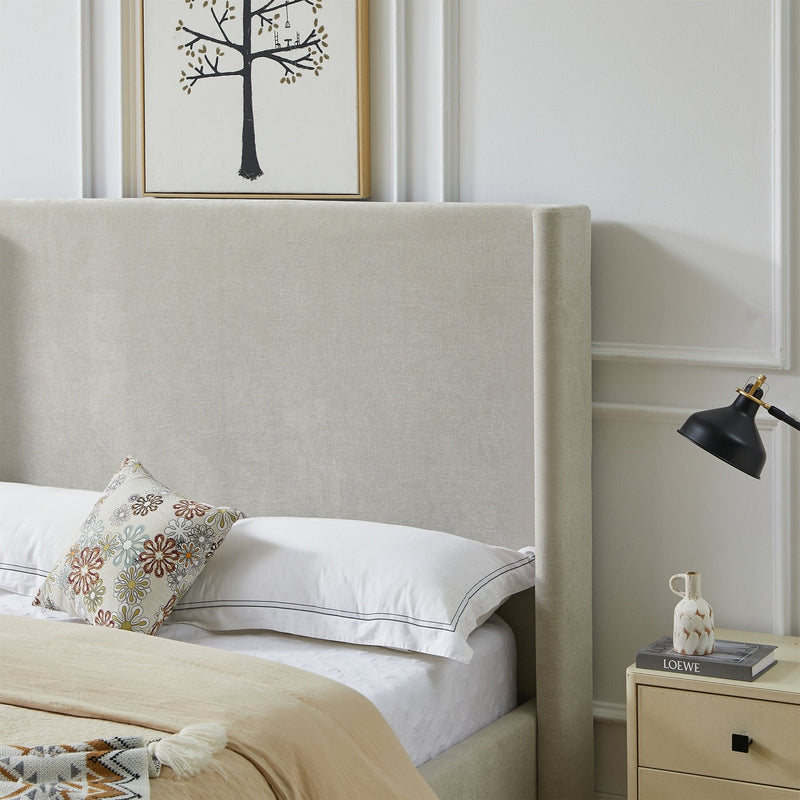 Cama tapizada con respaldar en lateral Beige - Farmacias Arrocha