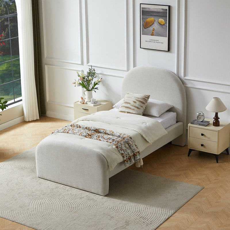 Cama tapizada Twin con respaldar curvo - Farmacias Arrocha