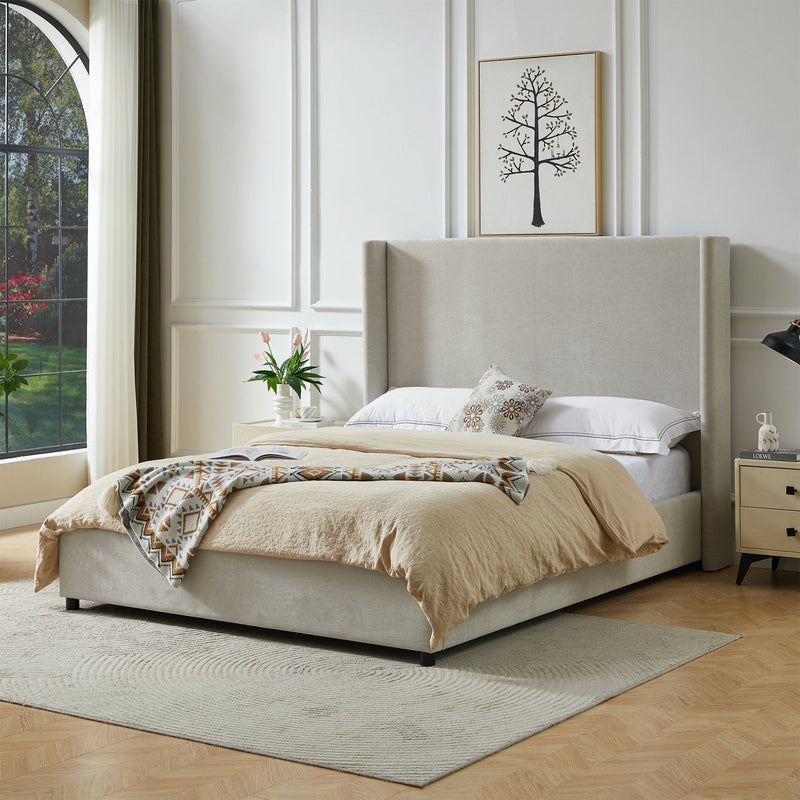 Cama tapizada con respaldar en lateral Beige - Farmacias Arrocha