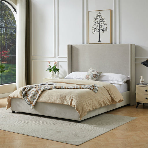 Cama tapizada con respaldar en lateral Beige - Farmacias Arrocha