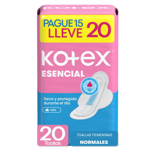 Toallas Femeninas Kotex Esencial Normal 20U - Farmacias Arrocha
